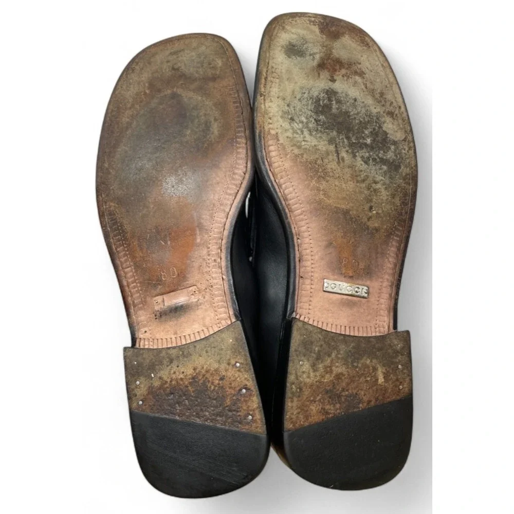 Vintage Gucci Horsebit Loafers Black 8 D